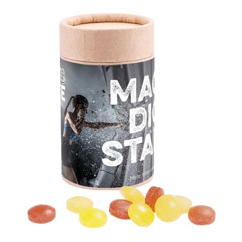 Papierdose Eco Midi 1-farbiger 4c Euroskala | Mini Bonbons Fruchtmix