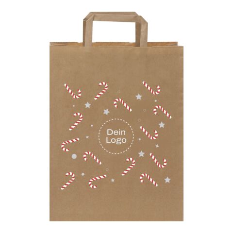 *Christmas* Kraftpapiertasche flacher Henkel