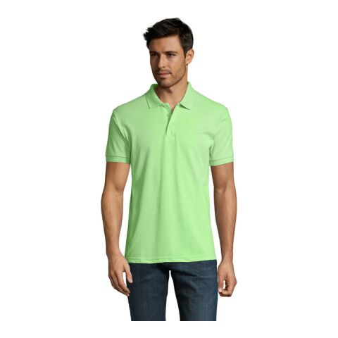PRIME HERREN POLO 200g apfelgrün | XL | 1-farbiger Siebdruck | Rückseite | 270 mm x 270 mm | Nicht verfügbar
