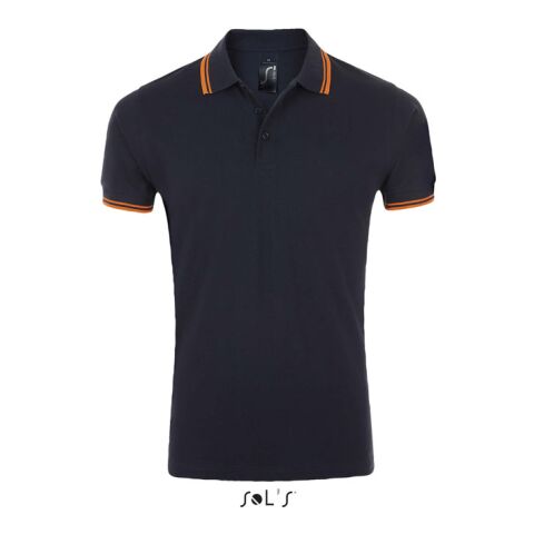 PASADENA Herren Polo 200g Marineblau/Neonorange | M | ohne Werbeanbringung | Nicht verfügbar | Nicht verfügbar | Nicht verfügbar