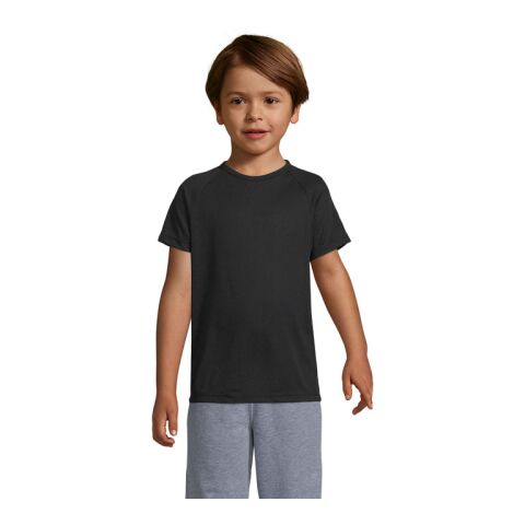 SPORTY KINDERT-SHIRT 140g schwarz | 4XL | 1-farbiger Siebdruck | Rückseite | 170 mm x 250 mm | Nicht verfügbar