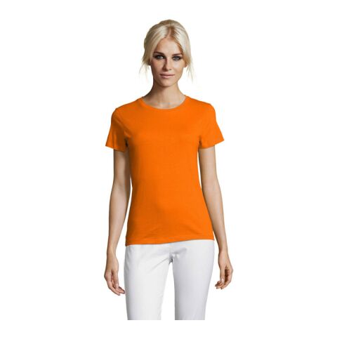 REGENT DAMENT-SHIRT 150g orange | XL | 1-farbiger Siebdruck | Rechter Arm | 100 mm x 70 mm | Nicht verfügbar