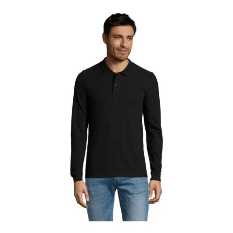 PERFECT MEN LSL POLO 180g schwarz | S | 1-color Siebdruck | Linker Arm | 100 mm x 70 mm | Nicht verfügbar