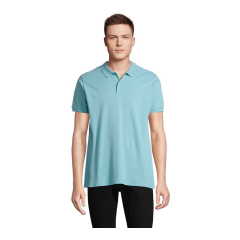 PLANET MEN Polo 170g poolblau | L | 1-farbiger Siebdruck | Vorderseite | 270 mm x 270 mm | Nicht verfügbar