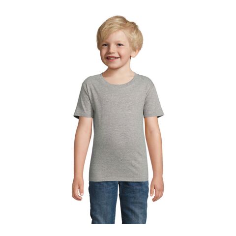 PIONEER KINDERT-SHIRT 175g grau melange | 3XL | 1-farbiger Siebdruck | Vorderseite Brust | 70 mm x 70 mm | Nicht verfügbar