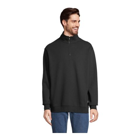 CONRAD Sweater Zip Kragen schwarz | M | 1-color Siebdruck | Vorderseite | 280 mm x 300 mm | Nicht verfügbar