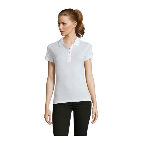 PASSION DAMEN POLO 170g weiß | M | 1-farbiger Siebdruck | Rückseite | 200 mm x 270 mm | Nicht verfügbar