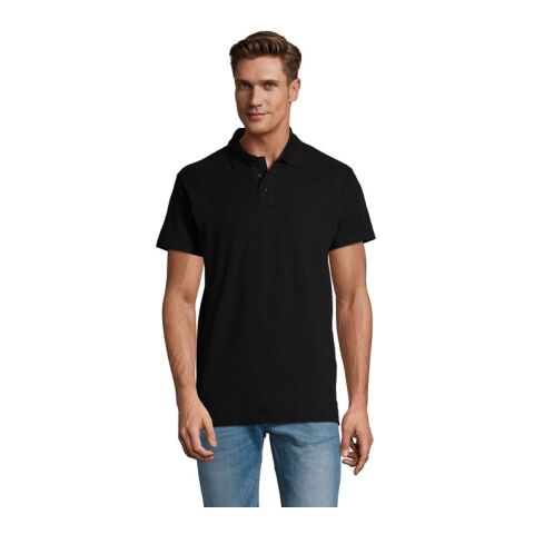 SPRING II MEN Polo 210g schwarz | M | 1-farbiger Siebdruck | Rechter Arm | 100 mm x 70 mm | Nicht verfügbar