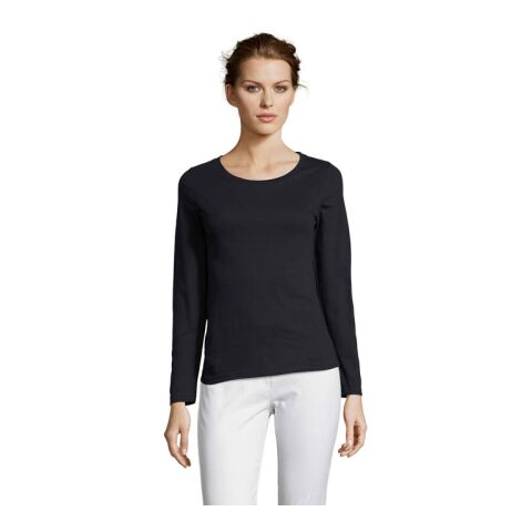 MAJESTIC DAMEN T-SHIRT 150g navy | L | 1-farbiger Siebdruck | Rückseite | 250 mm x 300 mm | Nicht verfügbar