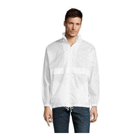 SURF Unisex Windbreaker weiß | M | 1-farbiger Siebdruck | Brust links | 150 mm x 100 mm