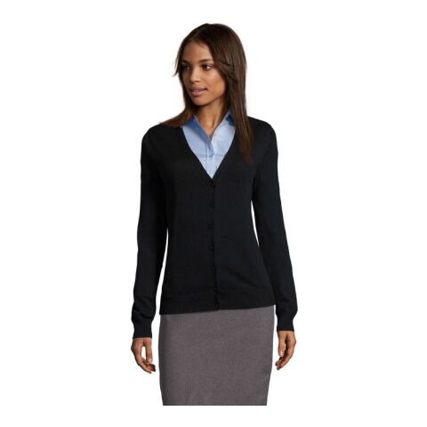 Golden Damen-Strickjacke mit V-Ausschnitt schwarz | M