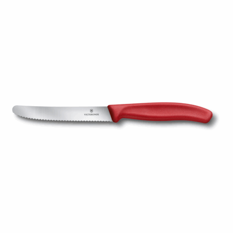 Werbeartikel Victorinox Swiss Classic Tomaten- und Tafelmesser – rot – mit Logo bedruckt