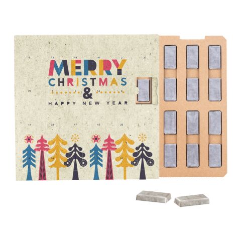 Täfelchen Adventskalender ECO Graspapier 4c Euroskala | 24 Alpenmilch-Schokotäfelchen