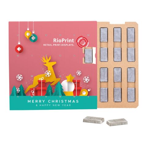 Täfelchen Adventskalender ECO ohne Werbeanbringung | 24 Alpenmilch-Schokotäfelchen