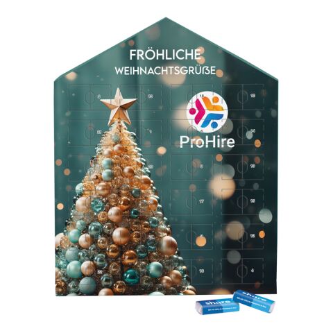 Täfelchen Adventskalender Haus ohne Werbeanbringung | 24 share Schokotäfelchen