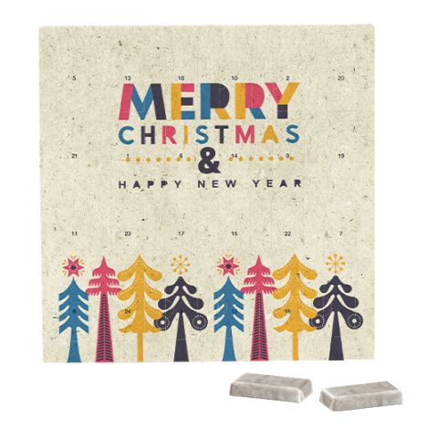 Täfelchen Adventskalender, Graspapier 4c-Digitaldruck  | Alpenmilch-Schokotäfelchen