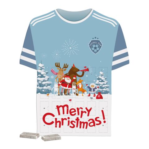 Täfelchen Adventskalender Trikot 4c Euroskala | 24 Alpenmilch-Schokotäfelchen