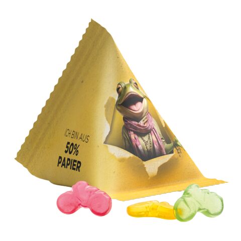 Tetraeder 15 g Trolli Fruchtgummi Standardformen weiß | ohne Werbeanbringung | Fahrrad | Folie 50% Papier