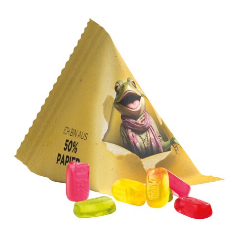 Tetraeder 15 g Trolli Fruchtgummi Standardformen weiß | 4c Euroskala - Folie | Handy | Folie 50% Papier
