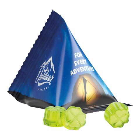 Tetraeder 15 g Trolli Fruchtgummi Standardformen weiß | ohne Werbeanbringung | Kleeblattgrün