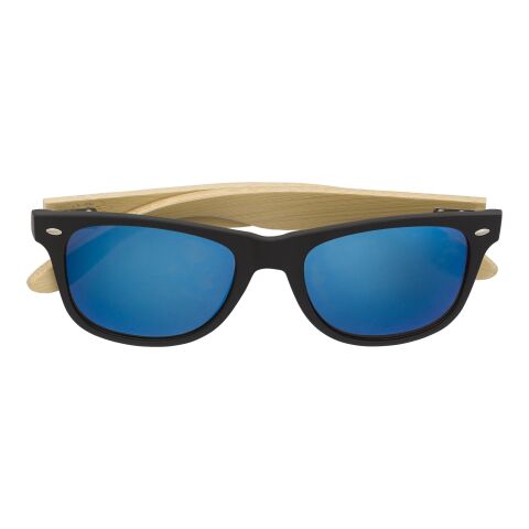 Nachhaltiger Werbeartikel Sonnenbrille aus ABS und Bambus Luis – blau – mit Logo bedruckt