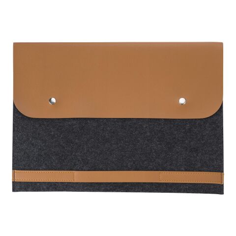 Werbeartikel RPET-Filz-Laptop-Tasche Jonathan – grau – mit Logo bedruckt