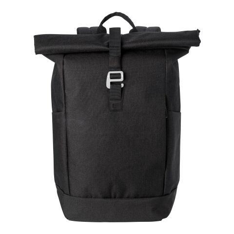 Polyester (600D) Rolltop-Rucksack Oberon Schwarz | ohne Werbeanbringung | Nicht verfügbar | Nicht verfügbar