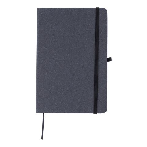 Werbeartikel Notizbuch aus recyceltem Leder (A5) Gianna – schwarz – mit Logo bedruckt