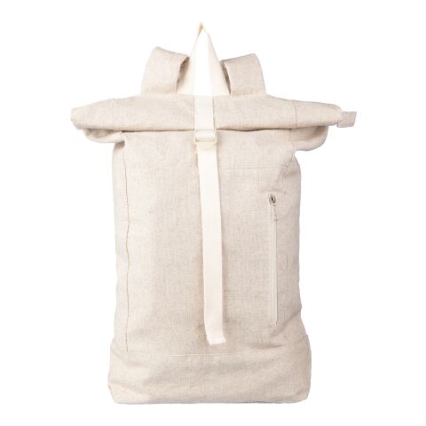 Hanf (280 gr/m2) Rolltop Rucksack Margarete beige | ohne Werbeanbringung | Nicht verfügbar | Nicht verfügbar