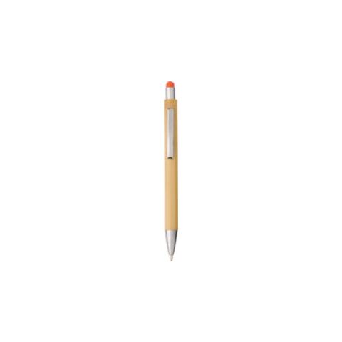 Kugelschreiber aus Bambus mit Touchpen Orange | ohne Werbeanbringung | Nicht verfügbar | Nicht verfügbar