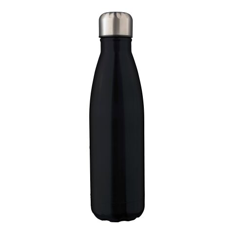 Werbeartikel Edelstahl Trinkflasche 500 ml Clifford recycelt doppelwandig 304/201 Schraubverschluss BPA-frei Geschenkbox – schwarz – mit Logo bedruckt
