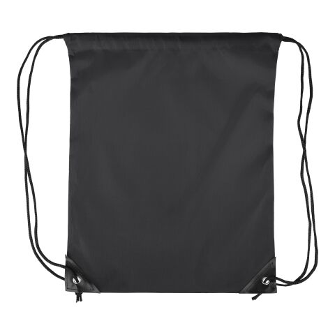 Werbeartikel 210D Polyester Kordelzug Rucksack Isolde – schwarz – mit Logo bedruckt