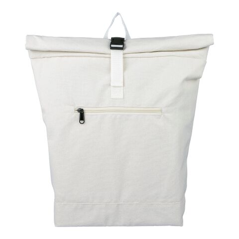 Rolltop-Rucksack Thaddeus aus recyceltem Poly-Baumwollgewebe (330 g/m²) beige | ohne Werbeanbringung | Nicht verfügbar | Nicht verfügbar