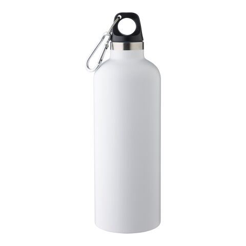 Doppelwandige Flasche aus recyceltem Edelstahl (500 ml) Lysandra Weiß | ohne Werbeanbringung | Nicht verfügbar | Nicht verfügbar