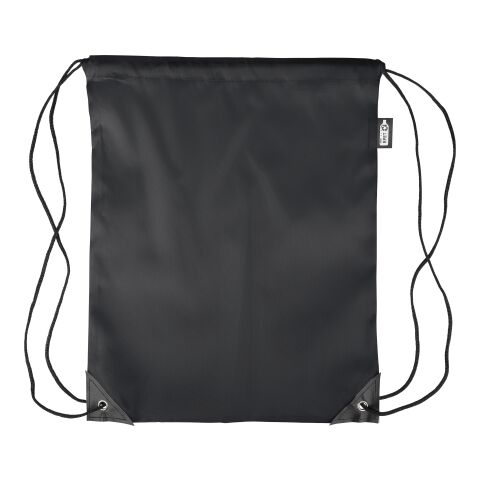 rPET 210D Polyester Rucksack mit Kordelzug Calix Schwarz | ohne Werbeanbringung | Nicht verfügbar | Nicht verfügbar