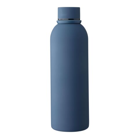 Giving Europe GmbH Werbeartikel Doppelwandige Trinkflasche aus recyceltem Edelstahl (500 ml) Sena – Blau – mit Logo bedruckt