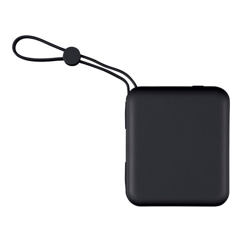 Werbeartikel Recycelte ABS-Powerbank Jona – schwarz – mit Logo bedruckt