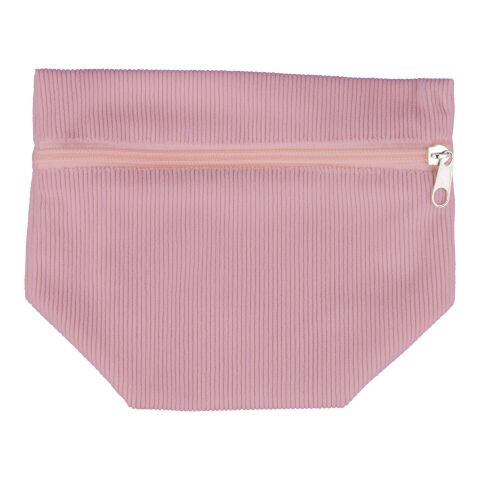 Kosmetiktasche aus Cord mit Reißverschluss Tia pastellrosa | ohne Werbeanbringung | Nicht verfügbar | Nicht verfügbar