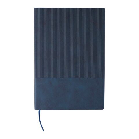 Recyceltes PU-Notizbuch (A5) und Kugelschreiber-Set Tarek Blau