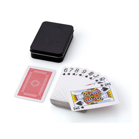 Metallkiste mit Spielkarten Schwarz