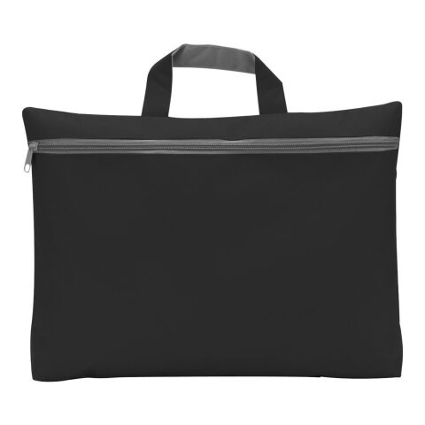 Werbeartikel Dokumententasche Nassau 300D Polyester – schwarz – mit Logo bedruckt