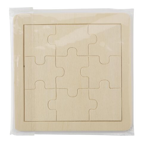 Neunteiliges Puzzle aus Holz braun | ohne Werbeanbringung | Nicht verfügbar | Nicht verfügbar