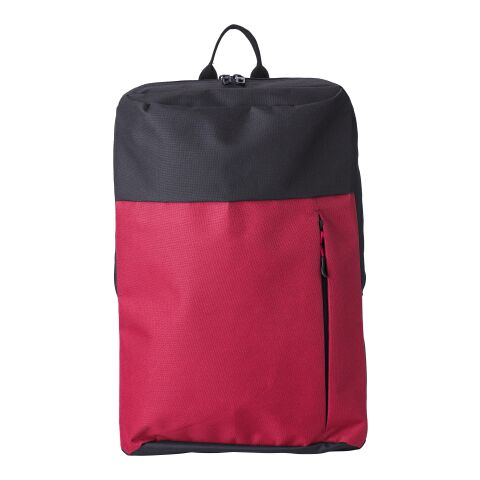 Werbeartikel Rucksack 'Martin' aus Polyester – rot – mit Logo bedruckt
