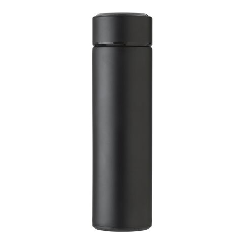 Edelstahl-Thermosflasche (450 ml) mit LED-Anzeige Schwarz | ohne Werbeanbringung | Nicht verfügbar | Nicht verfügbar