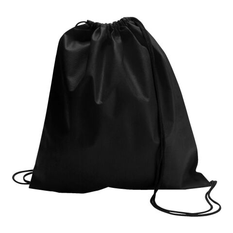Werbeartikel Schuh-/Rucksack (Turnbeutel) 'Modo' aus Non-Woven – schwarz – mit Logo bedruckt