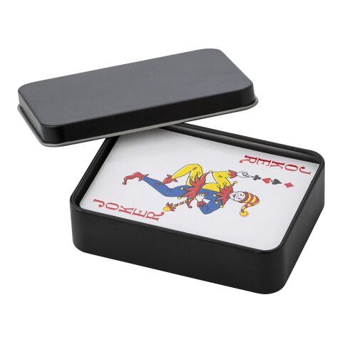 Metallkiste mit Spielkarten Schwarz | ohne Werbeanbringung | Nicht verfügbar | Nicht verfügbar