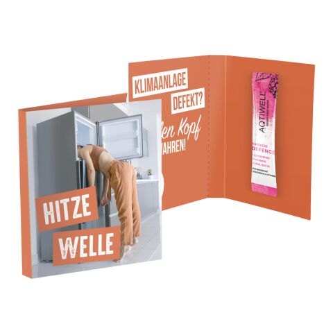 Werbekarte Midi Aqtiwell® 4c Euroskala | Aqtiwell® DEFENCE Himbeere