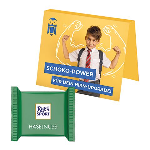 Werbekarte Midi 4c Euroskala | Ritter SPORT mini Haselnuss