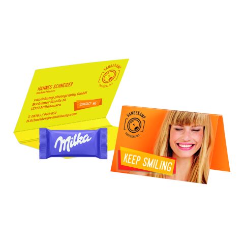 Werbekarte Visitenkartenformat Schokolade Milka Schokotäfelchen