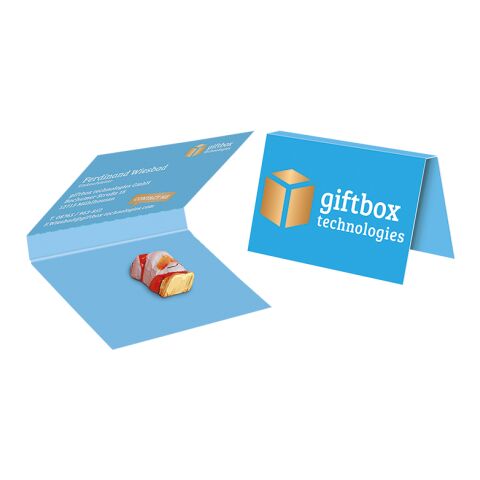 Werbekarte Visitenkartenformat Schoko Weihnachtsmann weiß | ohne Werbeanbringung